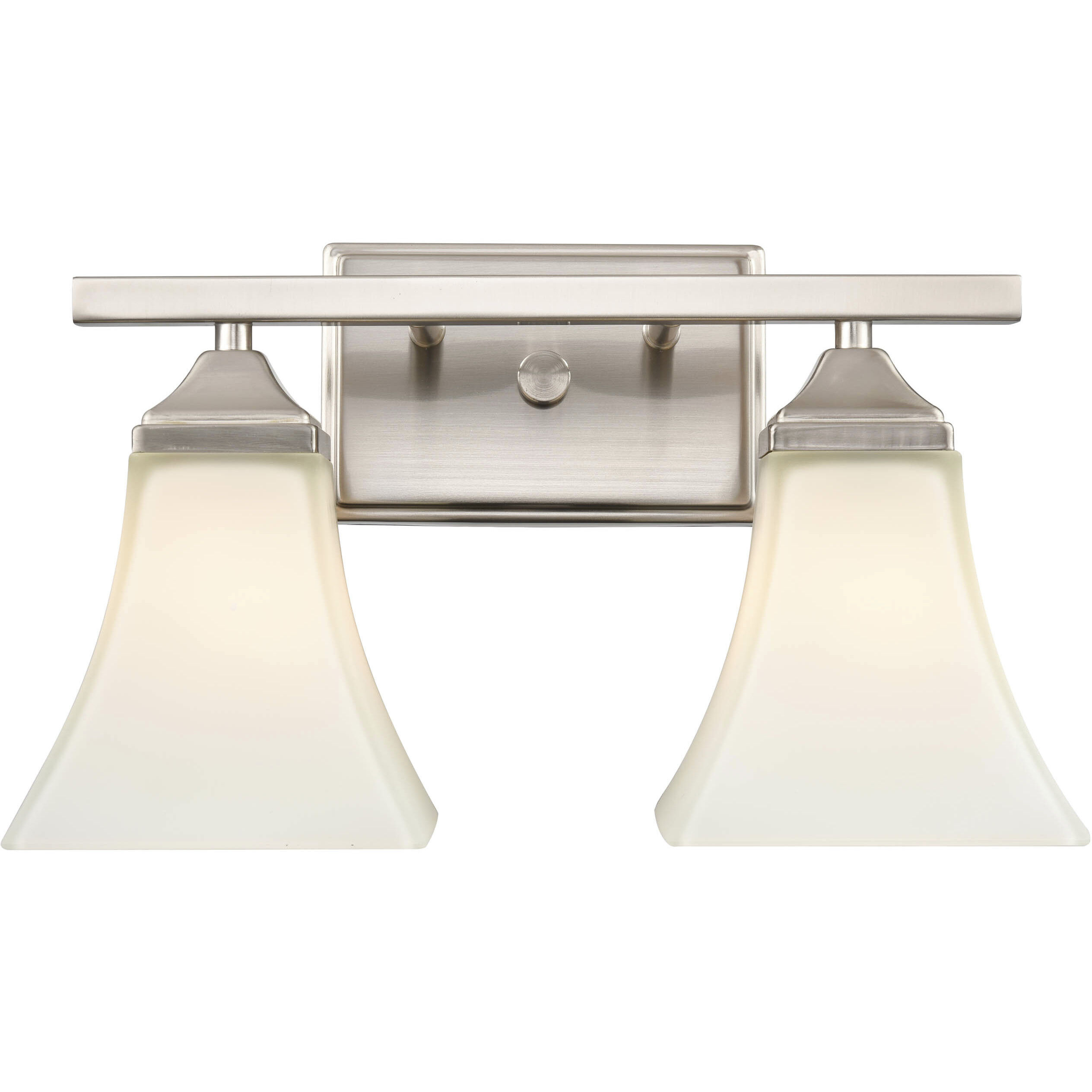 None 2 Light 14 inch Brushed Nickel Bathroom Vanity Light Wall Light